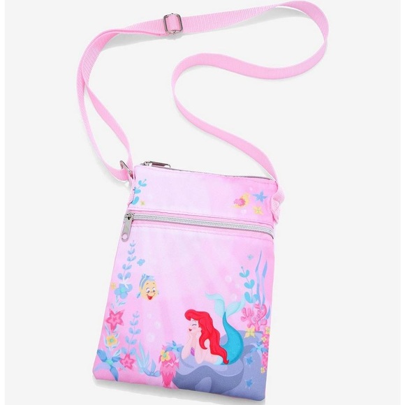 LOUNGEFLY DISNEY THE LITTLE MERMAID Underwater Daydream Passport CROSSBODY BAG! - Picture 2 of 4